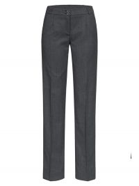 Damen Business Hose in Grau mit geradem Bein und Taschen, kombinierbar zum Hosenanzug